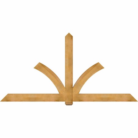 Ekena Millwork Redmond Rough Sawn Timber Gable Bracket, Western Red Cedar, 108"W x 54"H x 4"D x 6"F, 12/12 Pitch GBW108X54X0406RED00RWR